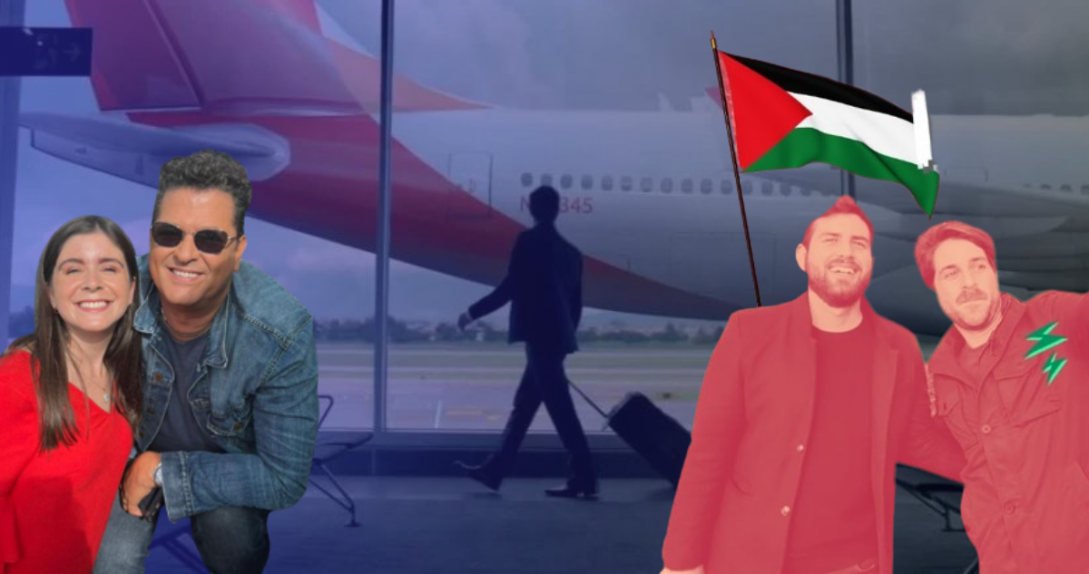 Barchiesi con Carlos Vives en Miami e Ibáñez y Winter comentando podcast sobre viaje en Palestina.