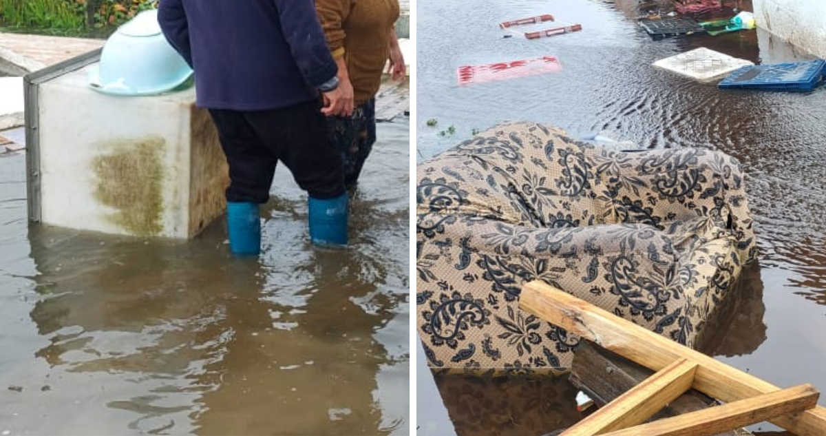Voladuras de techumbres, casas inundadas y puertos cerrados por sistema frontal en Chiloé.