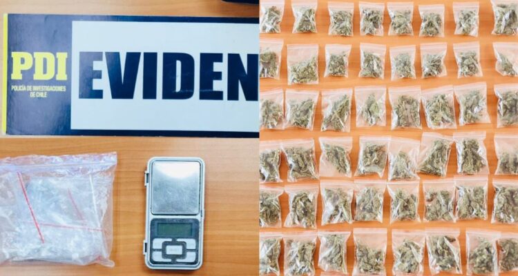 PDI de Arica detuvo a cuatro chilenos por tráfico de drogas avaluada en más de $3,5 millones