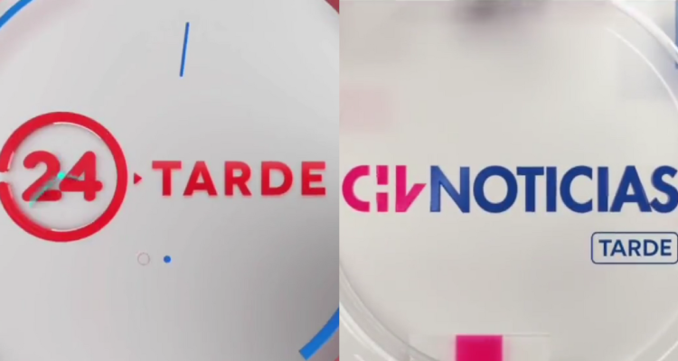 Capturas del inicio del noticiero de TVN (izquierda) y CHV (derecha) tras el error técnico