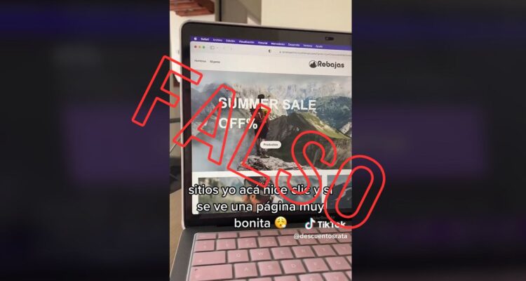 Una fotografía de un sitio web con falsas ofertas, que realmente son estafas.