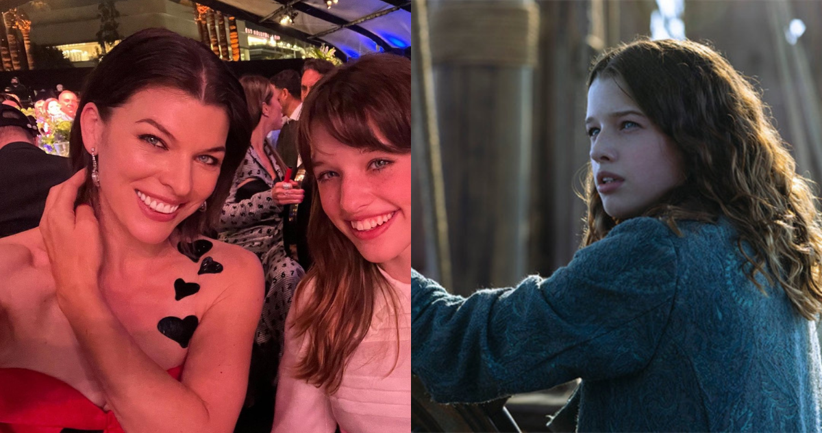 Ever Anderson junto a su madre Milla Jovovich y en la pelicula de disney Peter Pan y Wendy