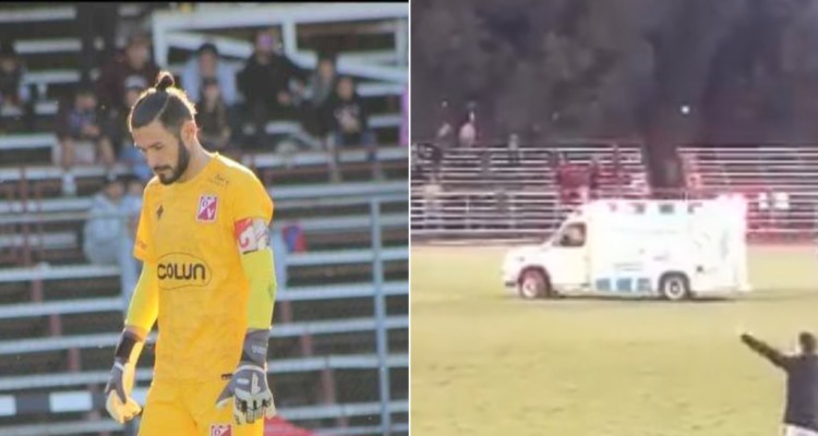 Paulo Garcés sufre dura lesión y es derivado hasta el hospital en ambulancia.