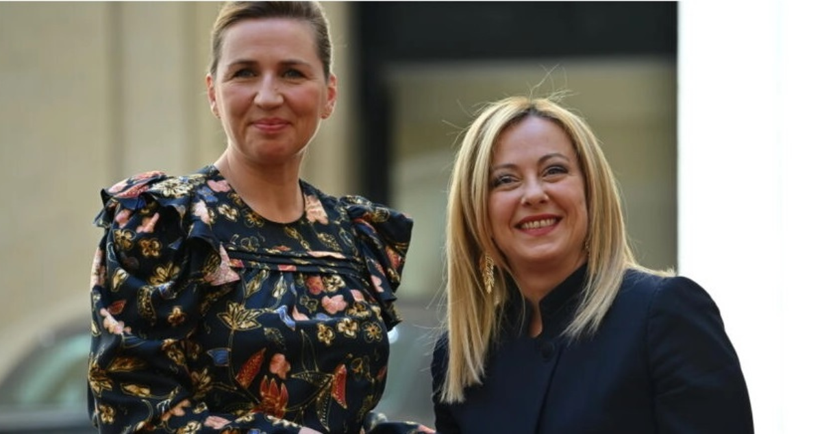 Giorgia Meloni (derecha.) recibe a su homóloga de Dinamarca, Mette Frederiksen | RFI