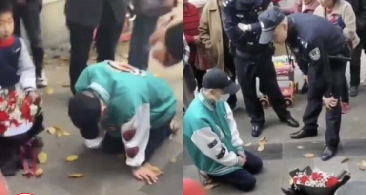 Hombre pasó 21 horas de rodillas rogándole a su ex