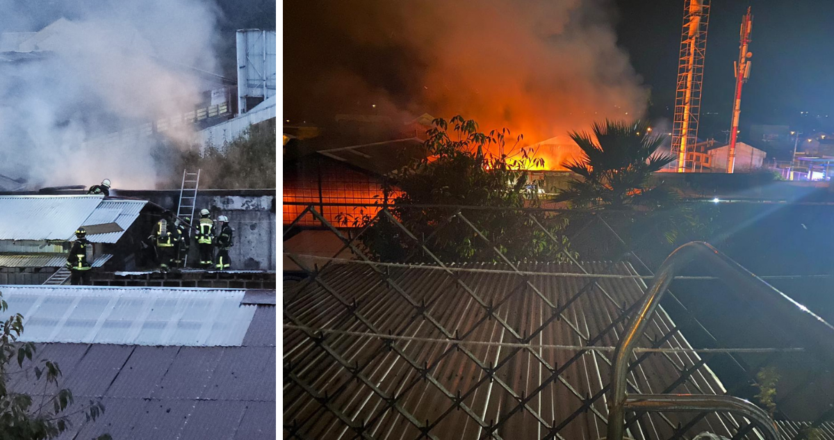 Una persona con asfixia deja incendio en pleno centro de Osorno: evacuaron un local nocturno