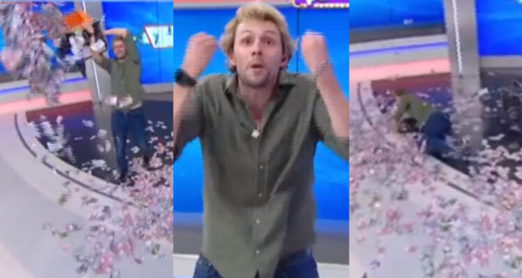 Joaquín Méndez se cae en vivo