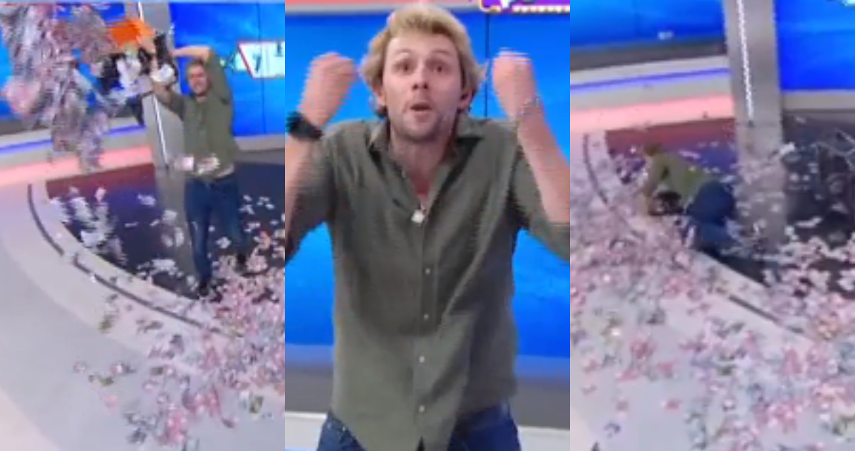 Joaquín Méndez se cae en vivo