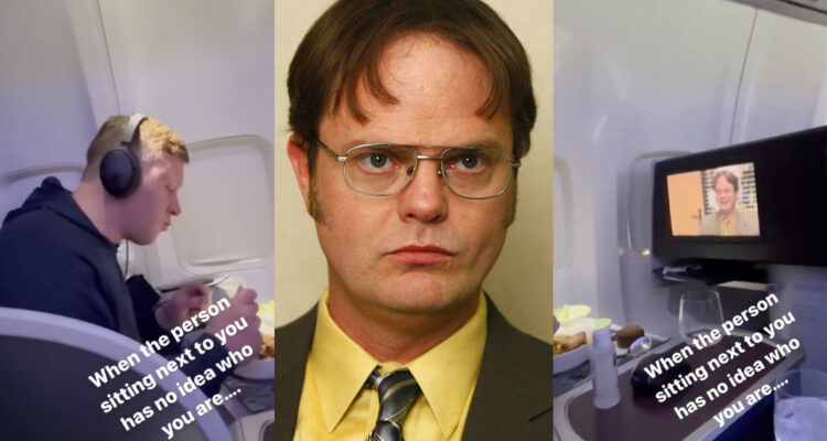 Joven que veía ‘The Office’ en avión iba sentado junto a protagonista