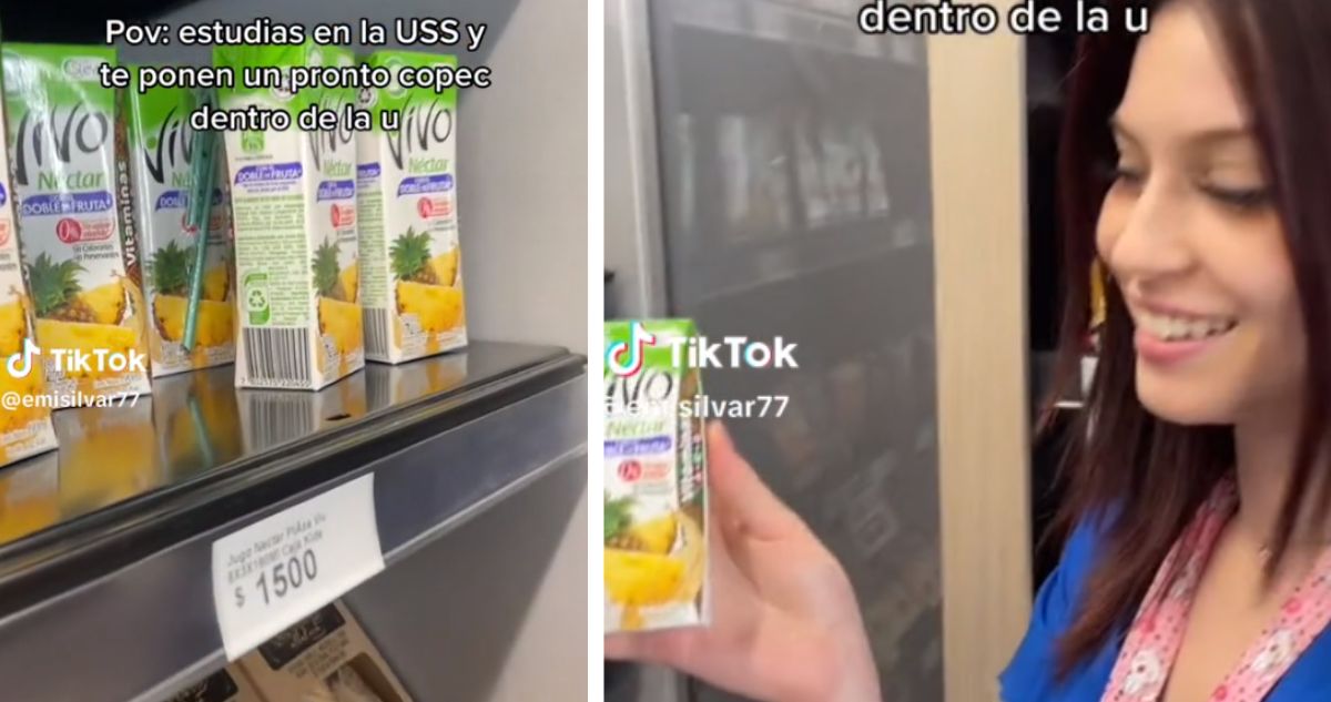 Reacciones por el valor de $1500 en una caja de juego al interior de una Pronto Copec en la Universidad San Sebastián en Santiago