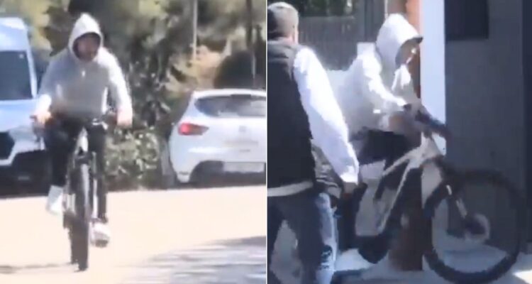 Messi enciende la ilusión de los culés con paseo en bicicleta por Barcelona