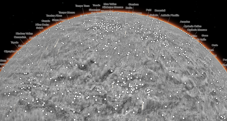 El enorme y detallado mapa de Marte publicado por Caltech.