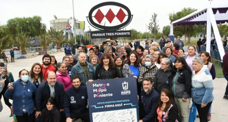 Alcalde Vodanovic junto a vecinos y autoridades lanzan campaña “Metro a Maipú Poniente” para solicitar extensión de la red al sector más vulnerable de la comuna