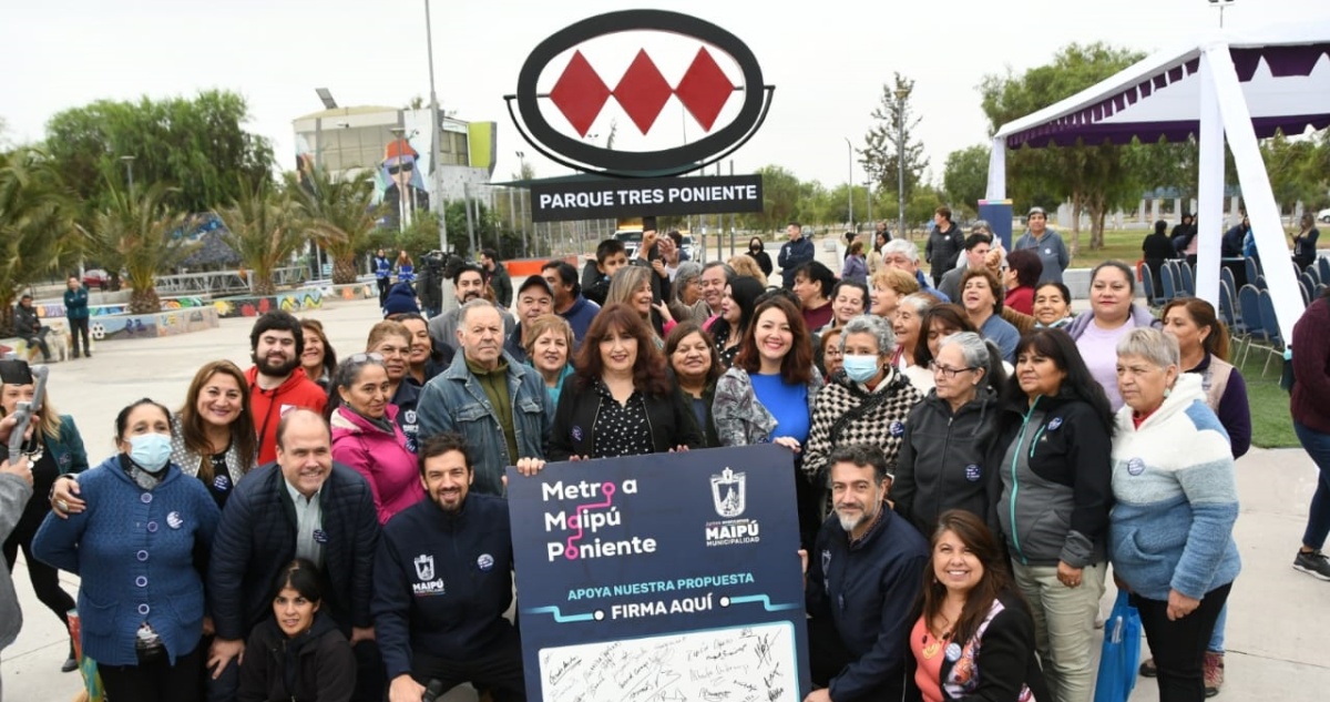 Alcalde Vodanovic junto a vecinos y autoridades lanzan campaña “Metro a Maipú Poniente” para solicitar extensión de la red al sector más vulnerable de la comuna