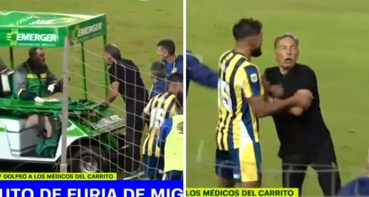 Miguel Ángel Russo tuvo día de furia y golpeó a un paramédico.