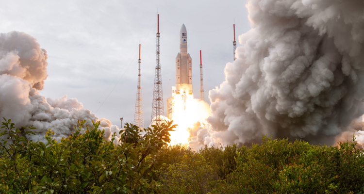 El momento del despegue del Ariane 5, con la misión Juice.