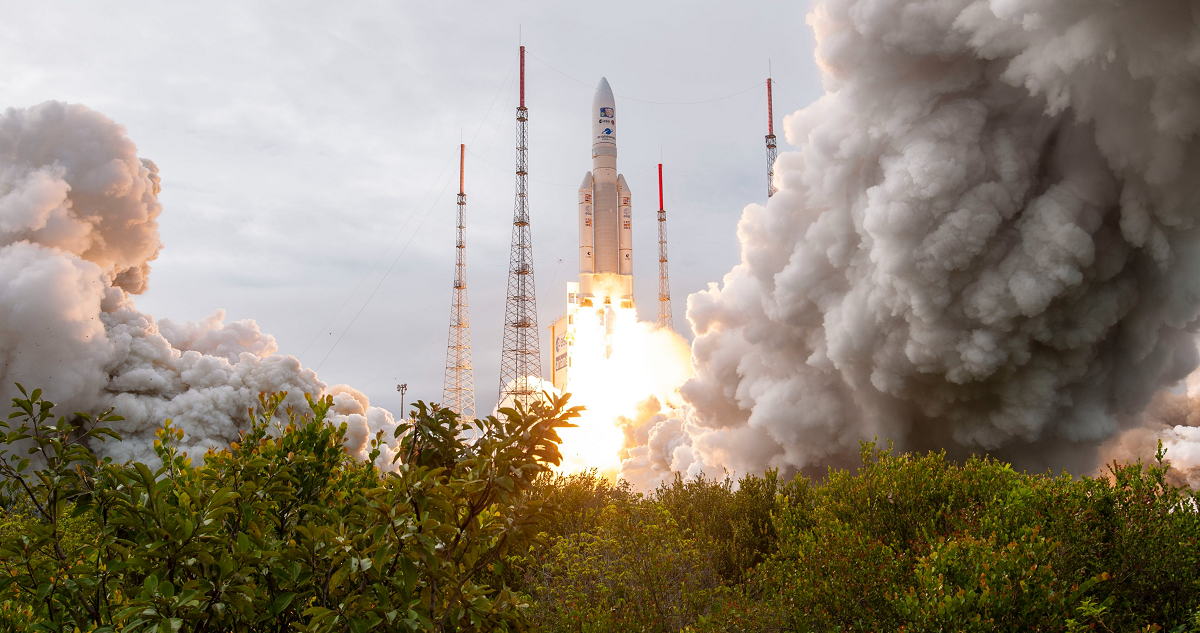 El momento del despegue del Ariane 5, con la misión Juice.