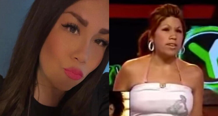 La joven que asegura ser la conocida “Pop Lolita”. A su lado, una captura del video viral.