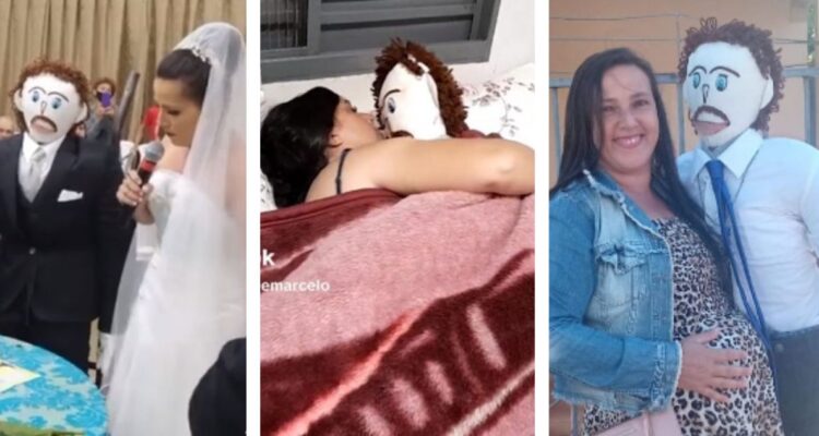 Mujer brasileña casad con muñeco de trapo afirma que está nuevamente embarazada