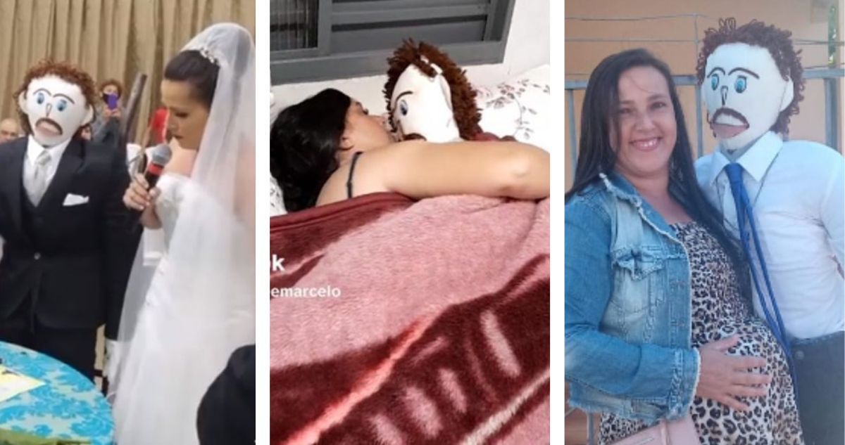 Mujer brasileña casad con muñeco de trapo afirma que está nuevamente embarazada