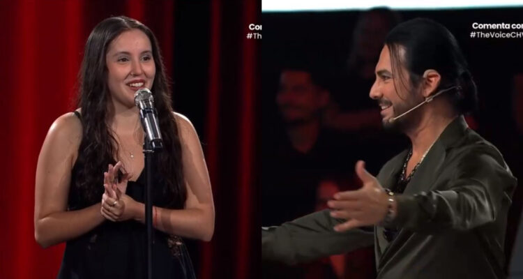 La participante de The Voice pidiendo a Beto Cuevas saludar a su madre.