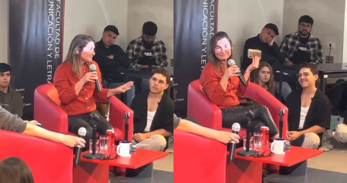 Paulina de Allende-Salazar en charla UDP donde acusó intervención de su celular