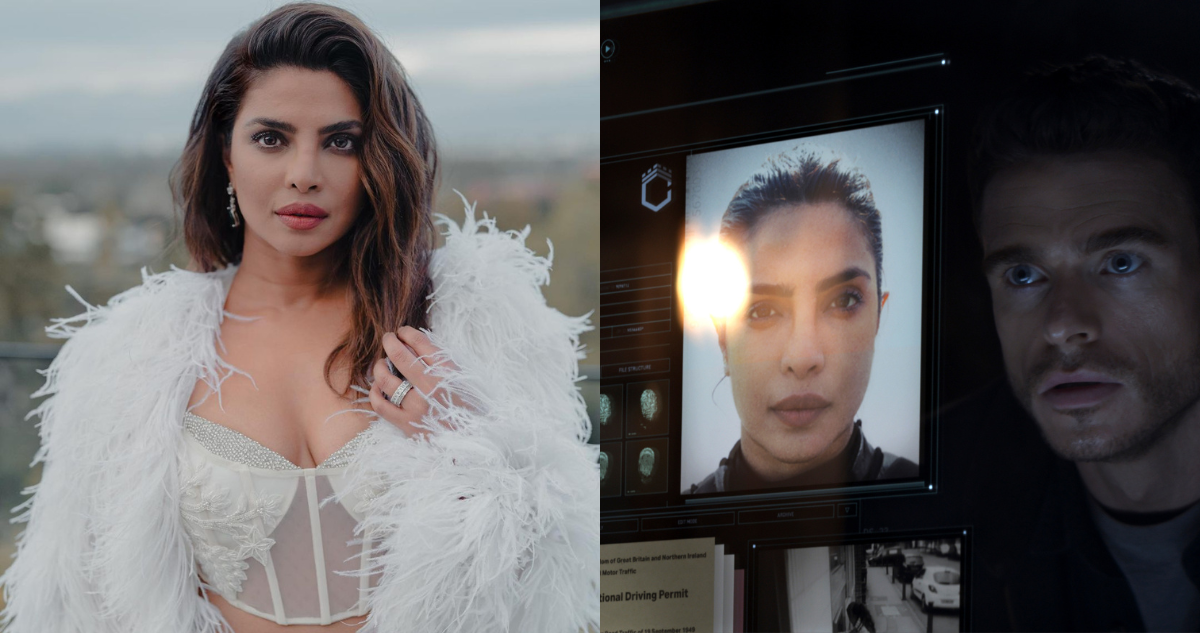 Priyanka Chopra en una foto de instagram (izquierda) y en la serie de Prime Video, Citadel (derecha)