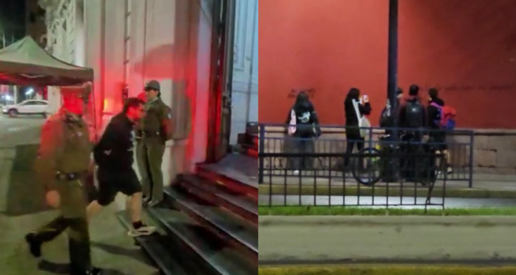 Detienen a “el profesor del torniquete” y otras cuatro personas por rayados en Iglesia San Francisco