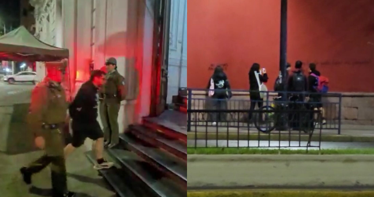 Detienen a “el profesor del torniquete” y otras cuatro personas por rayados en Iglesia San Francisco