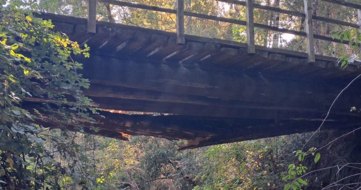 puente destruido en Mariquina