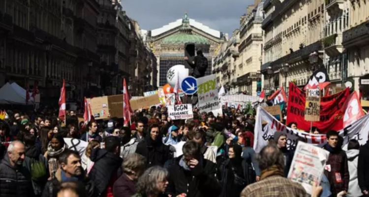 Protesta contra la reforma de las pensiones en Francia