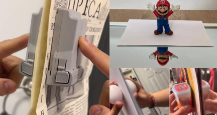 Tiktok: Espejos reflejan detrás de papeles