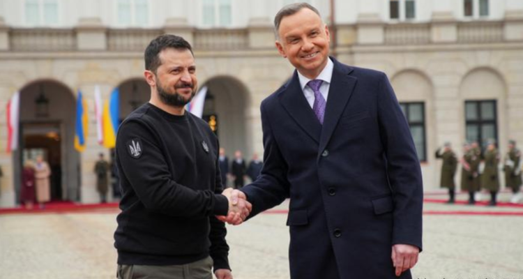 El presidente de Ucrania, Volodimir Zelenski, y su homólogo de Polonia, Andrzej Duda