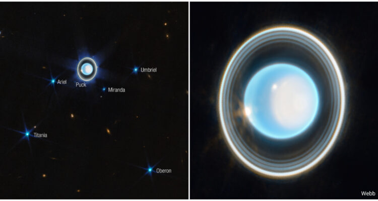 James Webb capta los anillos de Urano