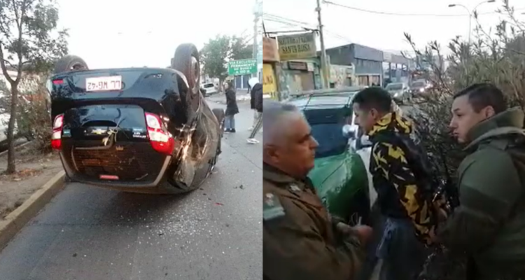 Colisión termina en detención ciudadana en La Granja: conductor fue amarrado tras intentar huir
