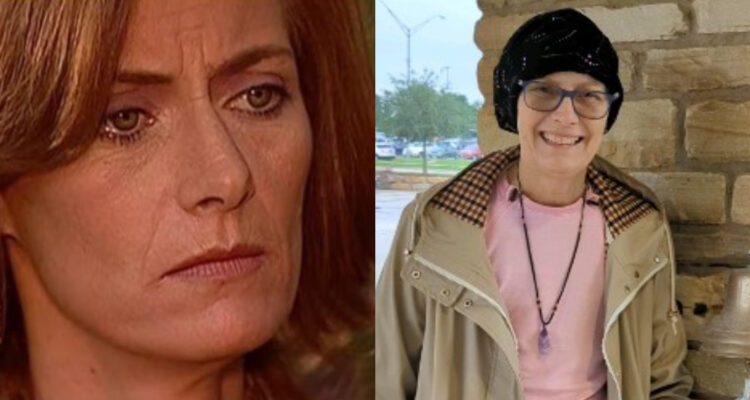 La actriz de Pasión de Gavilanes en la teleserie. A su lado, la imagen tocando la campana al estar libre de cáncer.