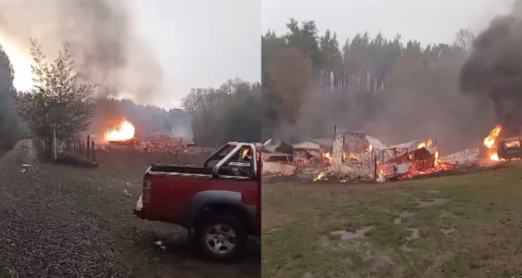 Tres viviendas consumidas y un vehículo destruido deja nuevo ataque incendiario en Victoria