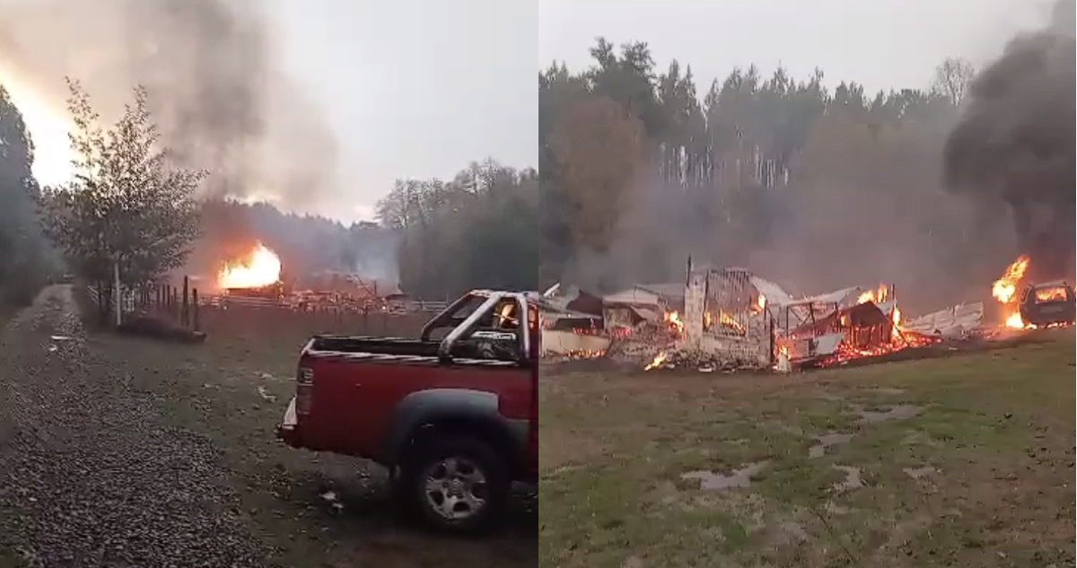 Tres viviendas consumidas y un vehículo destruido deja nuevo ataque incendiario en Victoria
