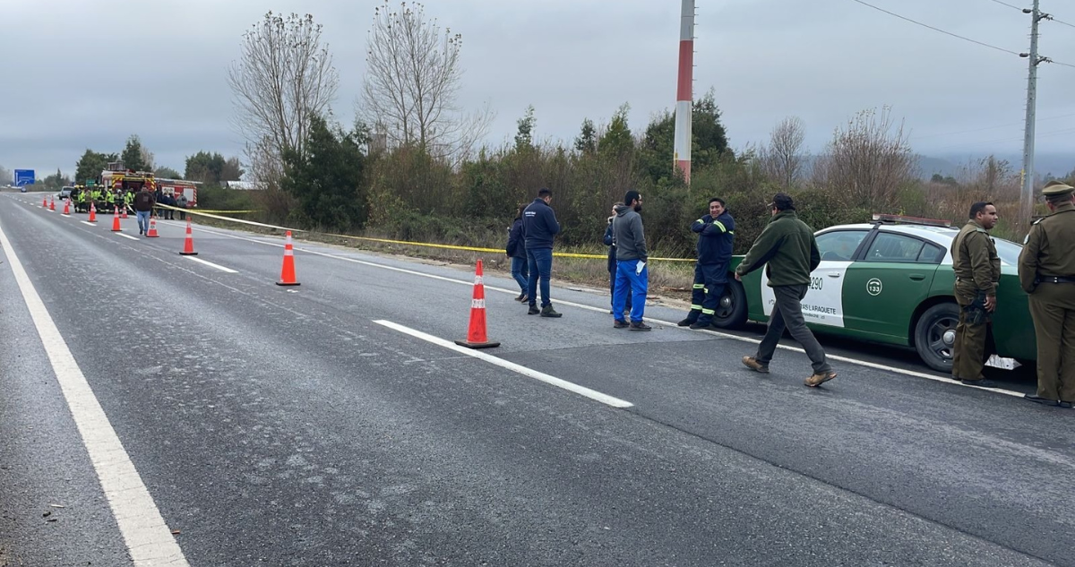 Encuentran cuerpo envuelto en bolsas de basura en la Ruta 160 a la altura de Carampangue