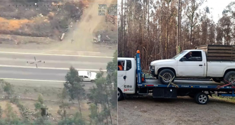 Detienen a un hombre por el delito de robo de madera en Lota: se incautó una camioneta y motosierra