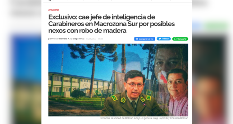 Interferencia deberá pagar cerca de $700 mil por graves injurias contra Comandante de Carabineros