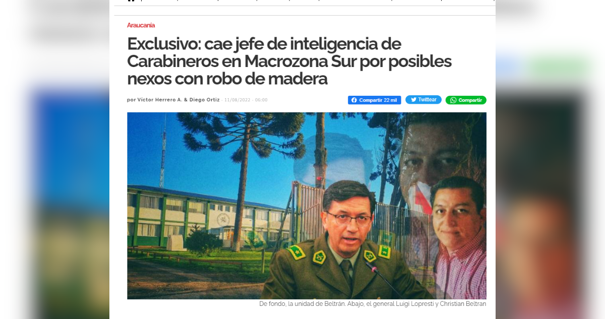 Interferencia deberá pagar cerca de $700 mil por graves injurias contra Comandante de Carabineros