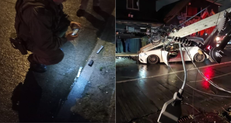 Violento portonazo en Temuco: delincuentes chocaron poste y dejaron sin luz a más de 10.500 clientes