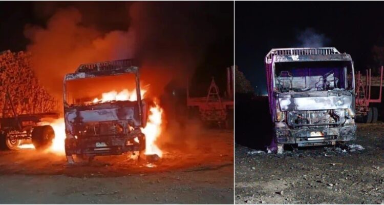 Ataque incendiario en Purén, queman camiones