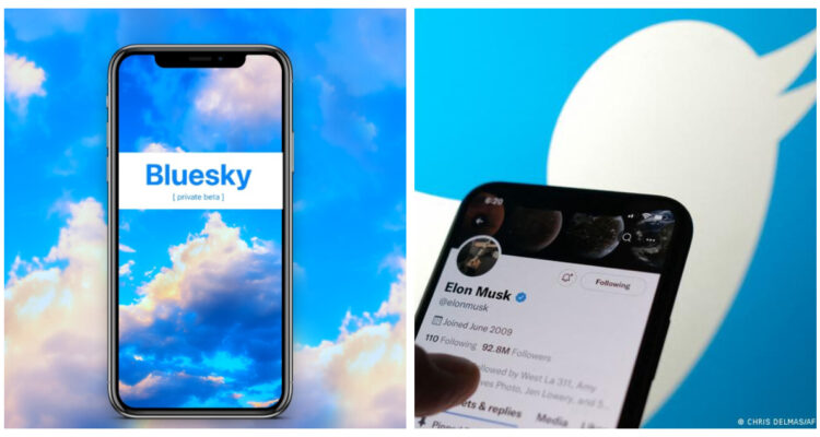 Imágenes referenciales de Bluesky y Twitter.