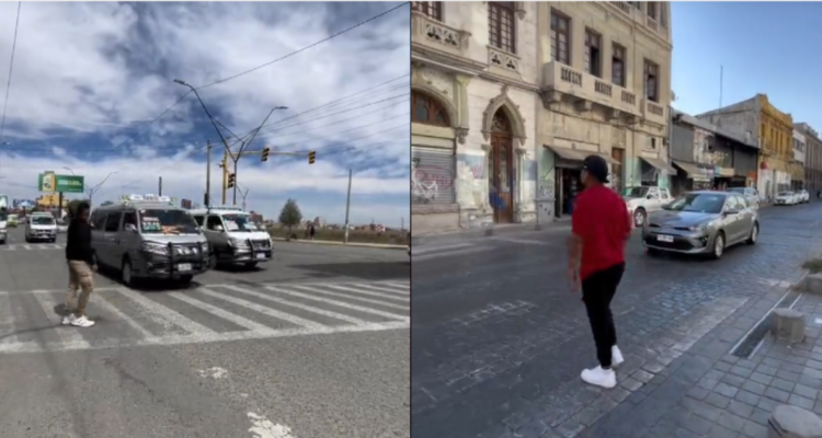 Boliviano y el paso de cebra