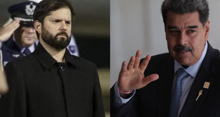 Imagen del presidente de Chile, Gabriel Boric y Nicolás Maduro