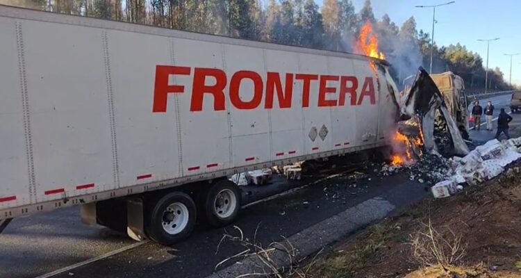 Camión quemado en Collipulli