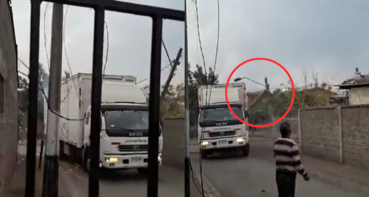 camionero furioso en San Bernardo