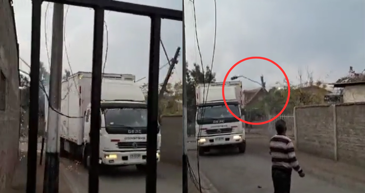 camionero furioso en San Bernardo